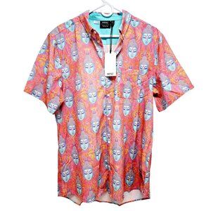 Wesc Mens Buddha Pattern Short-Sleeve Button-Up Shirt Multicolor Size M